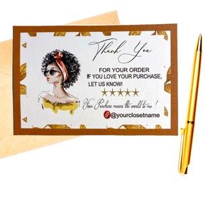 Customer Custom Insert Packaging Thank you Cards